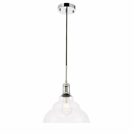CLING Gil 1 Light Chrome & Clear Seeded Glass Pendant CL2945062